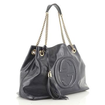 Soho Chain Strap Shoulder Bag Patent Medium
