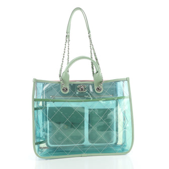 Chanel Coco Splash Shopping Tote Quilted PVC With Lambskin Medium
