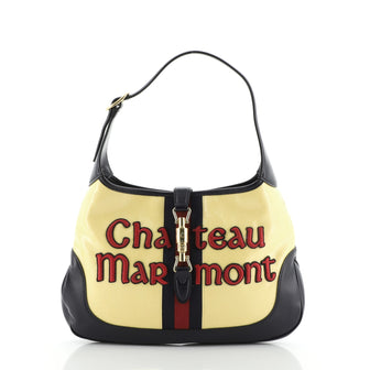 Gucci Chateau Marmont Jackie Hobo Embroidered GG Coated Canvas Medium