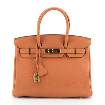 Birkin Handbag Orange H Togo with Gold Hardware 30