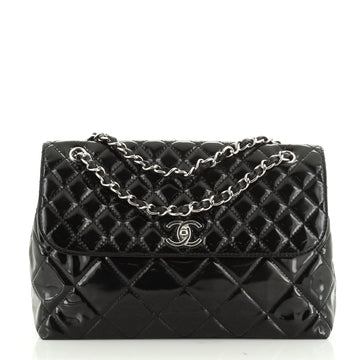 In The Business Flap Bag Quilted Patent Vinyl Maxi