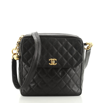 Vintage Front Pocket Camera Shoulder Bag Quilted Caviar Medium