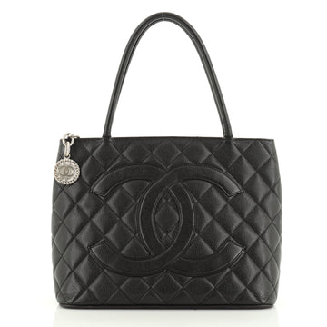 Medallion Tote Quilted Caviar