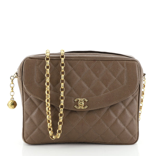 Chanel Vintage Front Pocket Quilted Tote - Brown Shoulder Bags, Handbags -  CHA555392