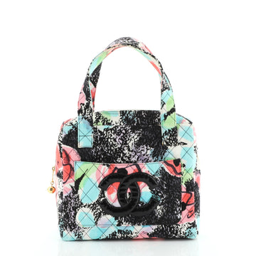 Vintage CC Zip Around Handle Bag Quilted Printed Canvas Small