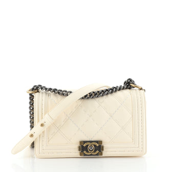 Stitch Boy Flap Bag Quilted Calfskin Old Medium
