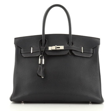 Birkin Handbag Bleu Indigo Togo with Palladium Hardware 35