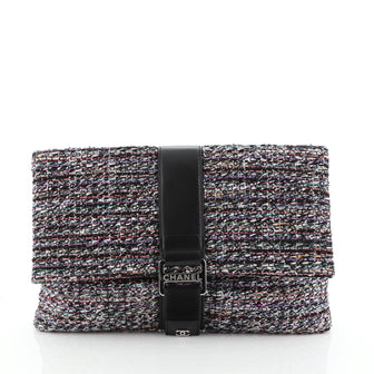 Grip Clutch Quilted Tweed