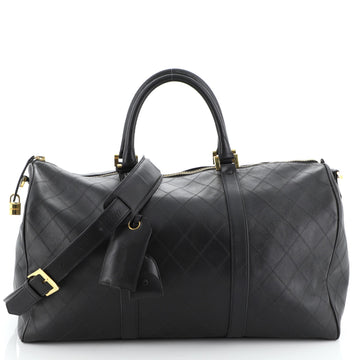 Vintage Diamond Stitch Boston Bag Quilted Lambskin Large