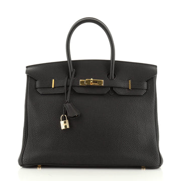 Birkin Handbag Noir Togo with Gold Hardware 35