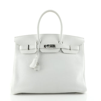 Birkin Handbag Blanc Togo with Palladium Hardware 35
