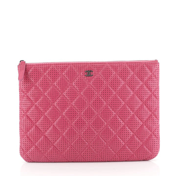 O Case Clutch Quilted Perforated Lambskin Medium