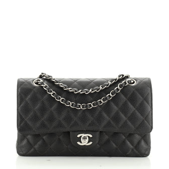 Vintage Classic Double Flap Bag Quilted Caviar Medium