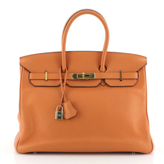 Birkin Handbag Orange H Togo with Gold Hardware 35