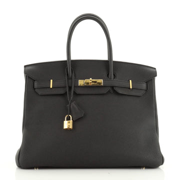 Birkin Handbag Noir Togo with Gold Hardware 35