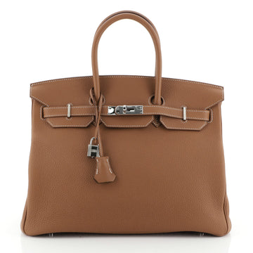 Birkin Handbag Gold Togo with Palladium Hardware 35
