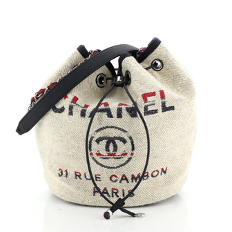 Deauville Drawstring Bucket Bag Canvas Medium