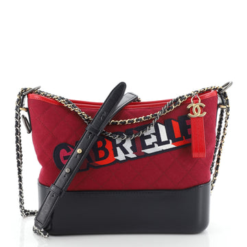 Chanel Gabrielle Logo Hobo Quilted Felt and Calfskin Medium