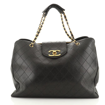 Chanel Vintage Supermodel Weekender Bag Quilted Leather Large