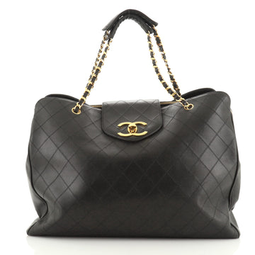 Chanel Vintage Supermodel Weekender Bag Quilted Leather Large