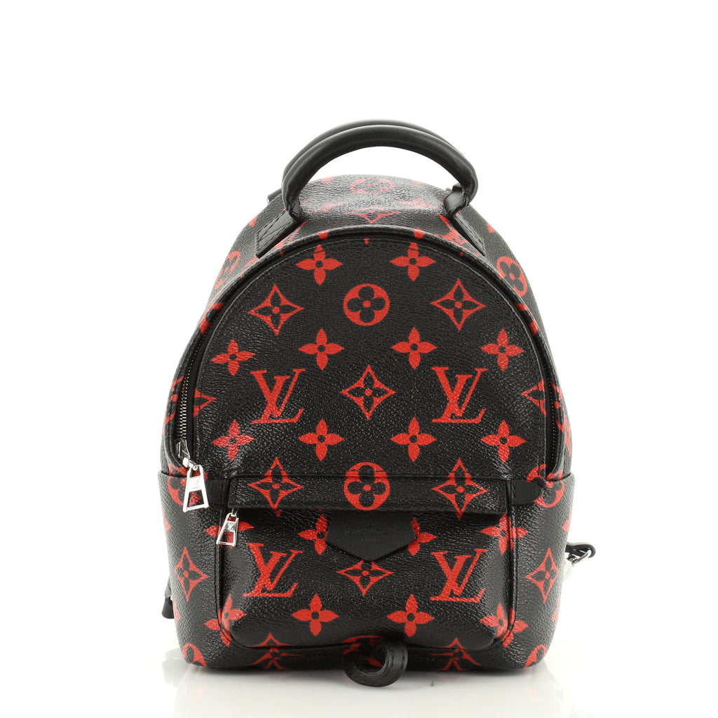 Louis Vuitton Backpack Palm Springs Monogram Infrarouge Mini Black Red