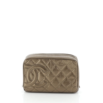 Chanel Cotton Club Cosmetic Pouch Quilted Aged Calfskin Small