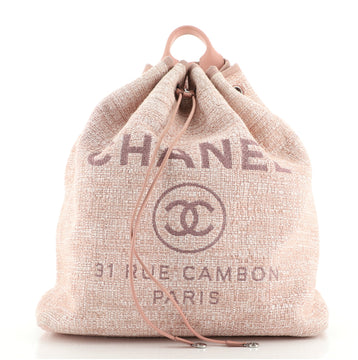 Chanel Deauville Backpack Raffia Large
