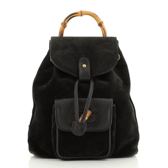 Gucci Vintage Bamboo Backpack Suede Mini