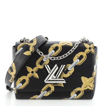 Louis Vuitton Twist Handbag Chain Flower Print Epi Leather MM