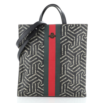 Convertible Soft Open Tote Caleido Print GG Coated Canvas