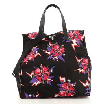 Convertible Open Tote Printed Tessuto Medium