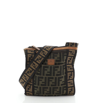 Vintage Flat Crossbody Bag Zucca Canvas Small