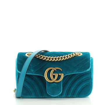 GG Marmont Flap Bag Matelasse Velvet Mini