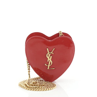 Saint Laurent Love Heart Chain Bag Patent Mini