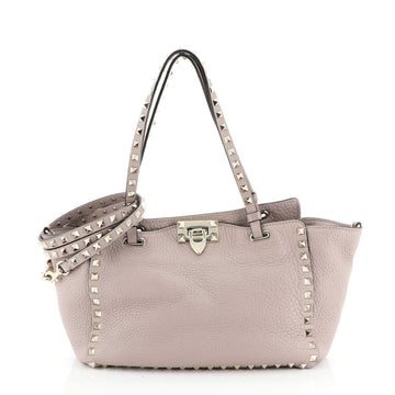 Rockstud Tote Pebbled Leather Small
