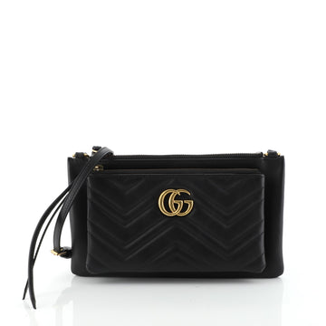 Gucci GG Marmont Front Pocket Zip Crossbody Leather 