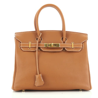 Birkin Handbag Gold Togo with Gold Hardware 30