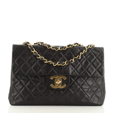 Chanel Vintage Classic Single Flap Bag Quilted Lambskin Maxi