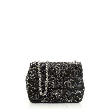 Paris-Shanghai Pudong Flap Bag Strass Embellished Tweed Mini