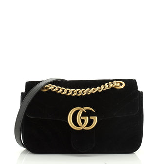 GG Marmont Flap Bag Matelasse Velvet Mini