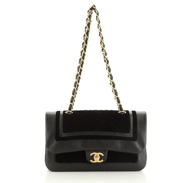 CC Flap Bag Lambskin and Quilted Velvet Medium