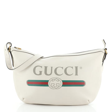Logo Half-Moon Hobo Printed Leather