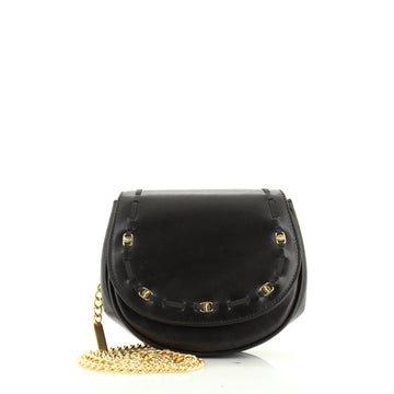 Vintage Convertible Chain Saddle Bag Leather Mini