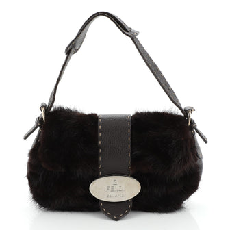 Vintage Selleria Flap Bag Fur and Leather Small