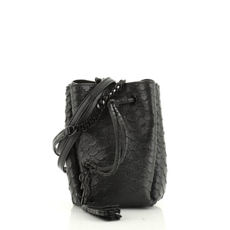 Monogram Bourse Bucket Bag Python Embossed Leather Mini