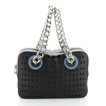 City Fori Chain Shoulder Bag Perforated Calfskin Small