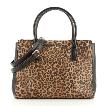 Batik Convertible Satchel Printed Saffiano Leather Medium