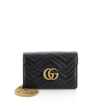 Gucci GG Marmont Chain Wallet Matelasse Leather Mini