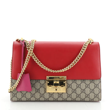 Gucci Padlock Shoulder Bag GG Coated Canvas and Leather Medium