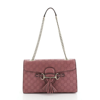 Gucci Emily Chain Flap Bag Guccissima Leather Medium